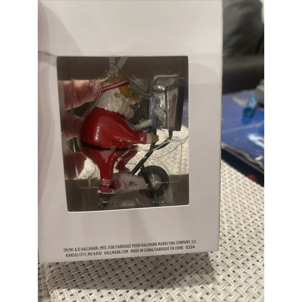 HALLMARK Christmas Tree‎ Ornament of SPIN CLASS SANTA -- Shoebox Hallmark NEW
